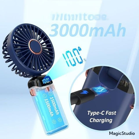Ventilateur Portatif avec Écran et Batterie 3000mAh