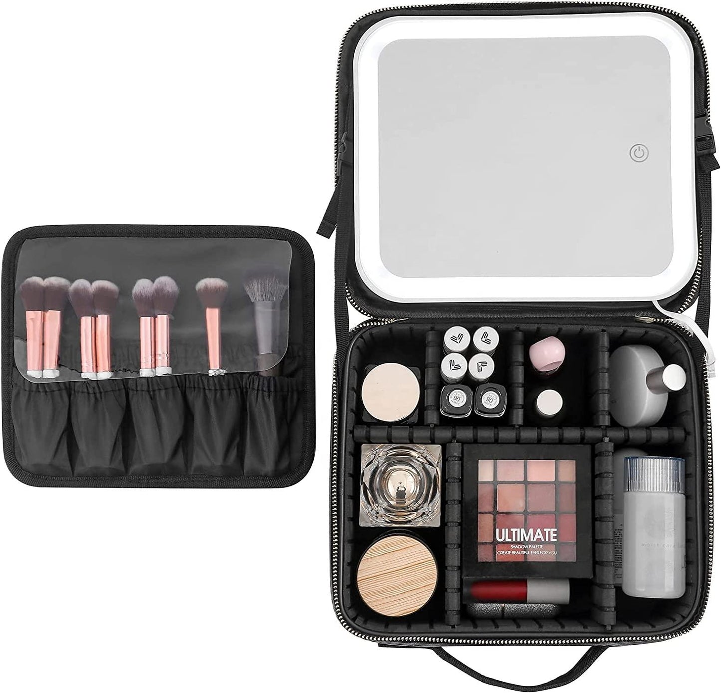 Malette de Maquillage Professionnelle avec Miroir et LED
