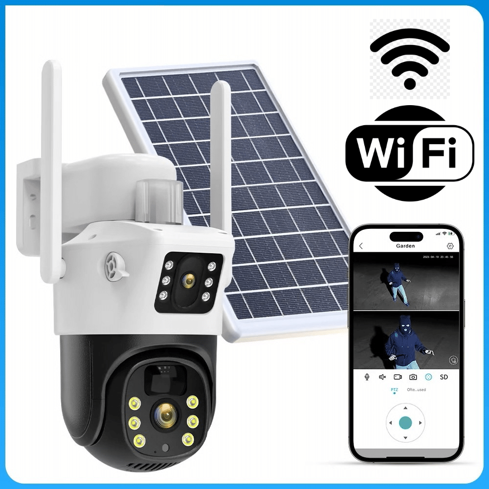 Caméra solaire 4G sans fil 3 lens 6K 12MP V380 pro