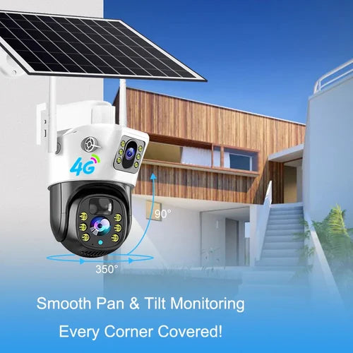 Caméra solaire 4G sans fil 3 lens 6K 12MP V380 pro