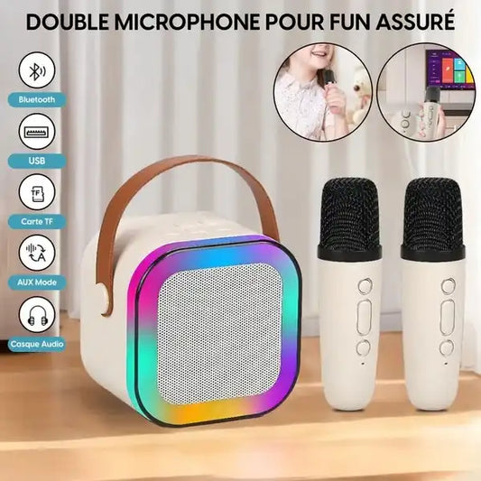 Mini-haut-parleur Portable Karaoké +2 Microphones
