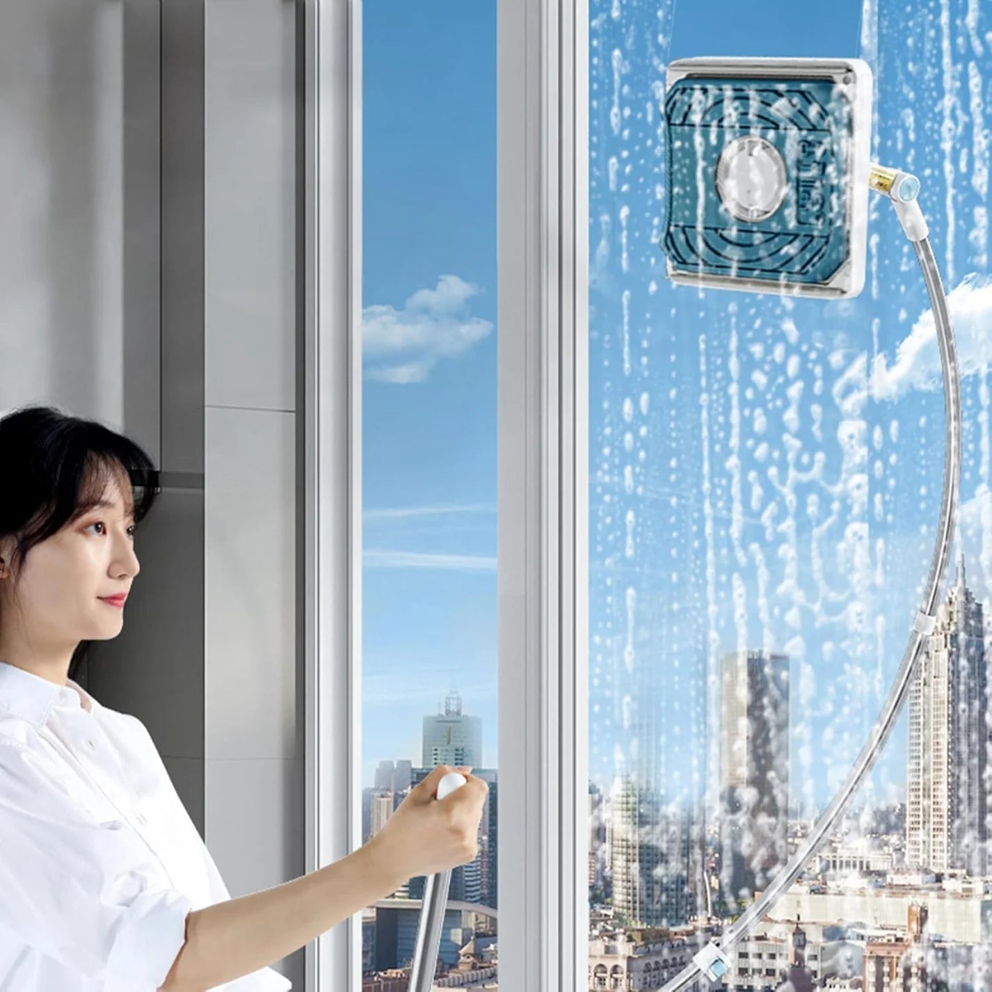 Raclette de nettoyage de vitres en forme de U