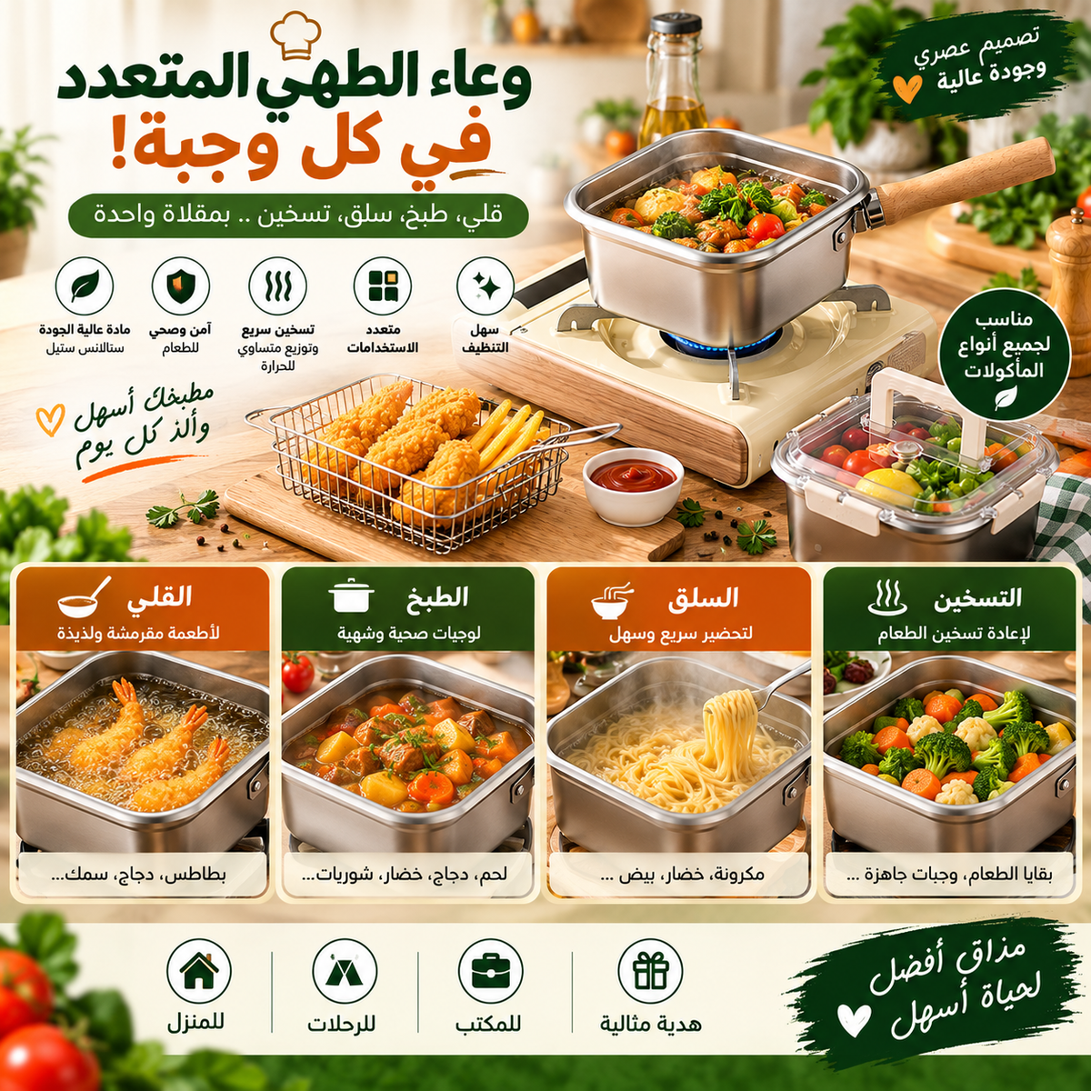 وعاء الطبخ 4 في 1 – مطبخ أسهل كل يوم