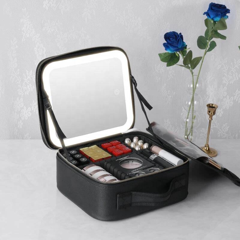 Malette de Maquillage Professionnelle avec Miroir et LED