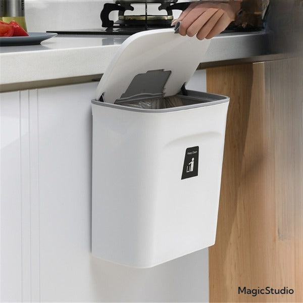 Poubelle Murale Compacte et Écologique pour Cuisine et Salle de Bain